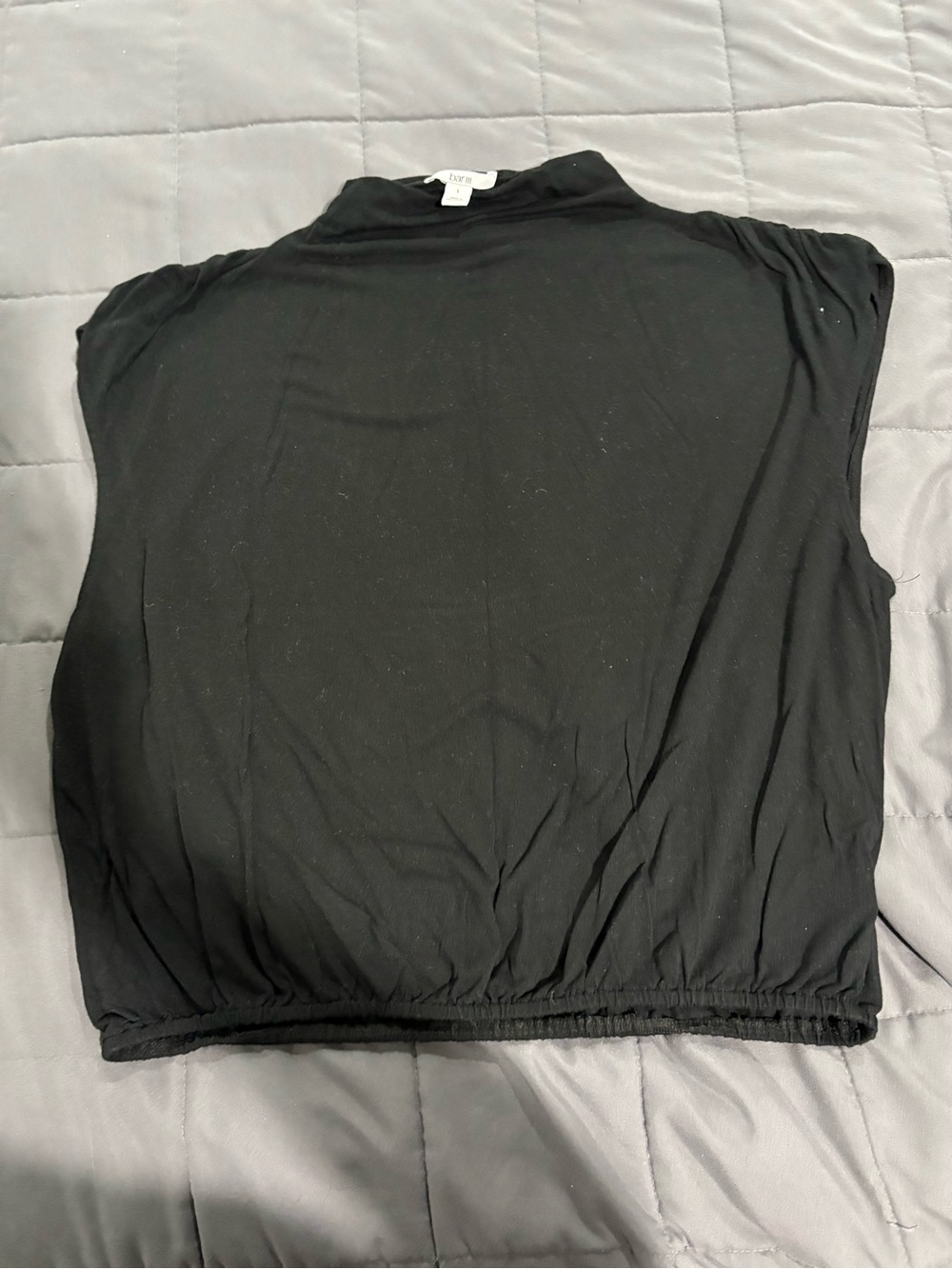 Womens Bar III Elastic cinched waist mock neck career style shirt sz Large